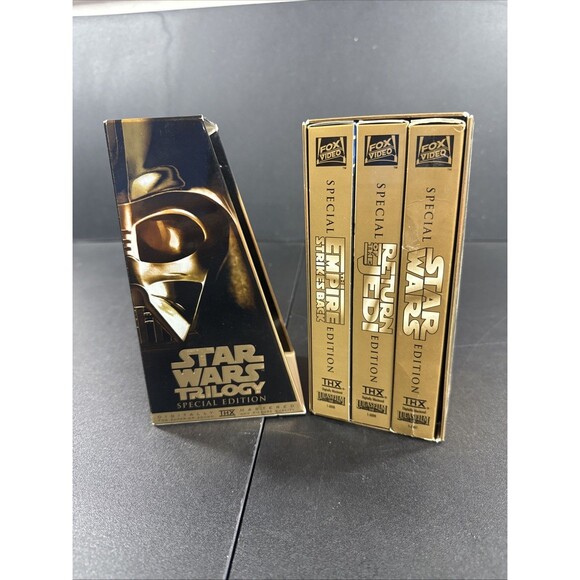 Vintage Star Wars Trilogy VHS Box Set Special Edition 1997 Gold - Picture 1 of 7